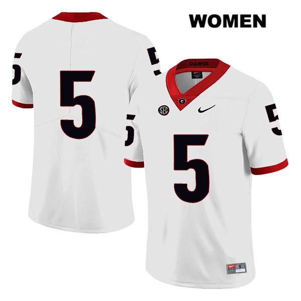 Georgia Bulldogs Women's Matt Landers #5 NCAA No Name Legend Authentic White Nike Stitched College Football Jersey QCP3256KI